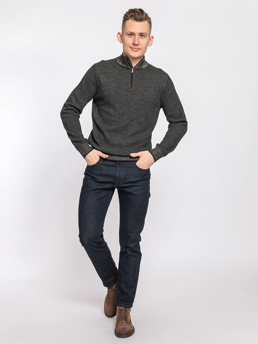 Меланжевый джемпер-тройер